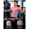 image:imageRoadbox Mens Compression Shirt Short Sleeve Athletic Workout Quick Dry Undershirts Cooling Base Layer for Running Gym11 Pink