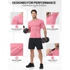 image:imageRoadbox Mens Compression Shirt Short Sleeve Athletic Workout Quick Dry Undershirts Cooling Base Layer for Running Gym11 Pink