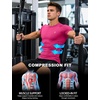 image:imageRoadbox Mens Compression Shirt Short Sleeve Athletic Workout Quick Dry Undershirts Cooling Base Layer for Running Gym12 Light Red