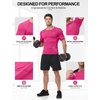 image:imageRoadbox Mens Compression Shirt Short Sleeve Athletic Workout Quick Dry Undershirts Cooling Base Layer for Running Gym12 Light Red