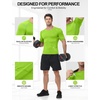 image:imageRoadbox Mens Compression Shirt Short Sleeve Athletic Workout Quick Dry Undershirts Cooling Base Layer for Running Gym13 Green