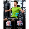 image:imageRoadbox Mens Compression Shirt Short Sleeve Athletic Workout Quick Dry Undershirts Cooling Base Layer for Running Gym13 Green
