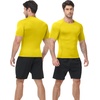 image:imageRoadbox Mens Compression Shirt Short Sleeve Athletic Workout Quick Dry Undershirts Cooling Base Layer for Running Gym14 Yellow