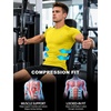 image:imageRoadbox Mens Compression Shirt Short Sleeve Athletic Workout Quick Dry Undershirts Cooling Base Layer for Running Gym14 Yellow