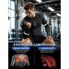 image:imageRoadbox Mens Compression Shirts Long Sleeve UPF 50 Base Layer Undershirts Cool Dry Workout Gym Tops for Running Football01 Black