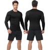 image:imageRoadbox Mens Compression Shirts Long Sleeve UPF 50 Base Layer Undershirts Cool Dry Workout Gym Tops for Running Football01 Black