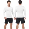 image:imageRoadbox Mens Compression Shirts Long Sleeve UPF 50 Base Layer Undershirts Cool Dry Workout Gym Tops for Running Football02 White