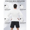 image:imageRoadbox Mens Compression Shirts Long Sleeve UPF 50 Base Layer Undershirts Cool Dry Workout Gym Tops for Running Football02 White