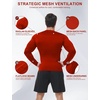 image:imageRoadbox Mens Compression Shirts Long Sleeve UPF 50 Base Layer Undershirts Cool Dry Workout Gym Tops for Running Football03 Red