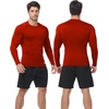 image:imageRoadbox Mens Compression Shirts Long Sleeve UPF 50 Base Layer Undershirts Cool Dry Workout Gym Tops for Running Football03 Red