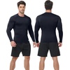 image:imageRoadbox Mens Compression Shirts Long Sleeve UPF 50 Base Layer Undershirts Cool Dry Workout Gym Tops for Running Football04 Dark Blue