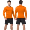 image:imageRoadbox Mens Compression Shirts Long Sleeve UPF 50 Base Layer Undershirts Cool Dry Workout Gym Tops for Running Football05 Orange