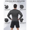 image:imageRoadbox Mens Compression Shirts Long Sleeve UPF 50 Base Layer Undershirts Cool Dry Workout Gym Tops for Running Football07 Light Gray