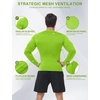 image:imageRoadbox Mens Compression Shirts Long Sleeve UPF 50 Base Layer Undershirts Cool Dry Workout Gym Tops for Running Football08 Lime Green