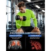 image:imageRoadbox Mens Compression Shirts Long Sleeve UPF 50 Base Layer Undershirts Cool Dry Workout Gym Tops for Running Football08 Lime Green