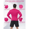 image:imageRoadbox Mens Compression Shirts Long Sleeve UPF 50 Base Layer Undershirts Cool Dry Workout Gym Tops for Running Football09 Hot Pink