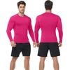image:imageRoadbox Mens Compression Shirts Long Sleeve UPF 50 Base Layer Undershirts Cool Dry Workout Gym Tops for Running Football09 Hot Pink