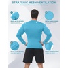 image:imageRoadbox Mens Compression Shirts Long Sleeve UPF 50 Base Layer Undershirts Cool Dry Workout Gym Tops for Running Football10 Sky Blue