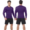 image:imageRoadbox Mens Compression Shirts Long Sleeve UPF 50 Base Layer Undershirts Cool Dry Workout Gym Tops for Running Football11 Purple