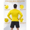 image:imageRoadbox Mens Compression Shirts Long Sleeve UPF 50 Base Layer Undershirts Cool Dry Workout Gym Tops for Running Football12 Golden Yellow