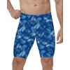 image:imageRoadbox Swim Jammers for Men Athletic Swimsuit for Training Racing Quick Dry Endurance Competitive Swimming Shorts UPF 50Palm Leaf  Blue