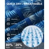 image:imageRoadbox Swim Jammers for Men Athletic Swimsuit for Training Racing Quick Dry Endurance Competitive Swimming Shorts UPF 50Palm Leaf  Blue