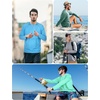 image:imageRoadbox UPF 50 Sun Shirts for Men UV Protection Long Sleeve Swim Shirt Quick Dry Rash Guard for Fishing Hiking RunningWhite