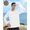 image:imageRoadbox UPF 50 Sun Shirts for Men UV Protection Long Sleeve Swim Shirt Quick Dry Rash Guard for Fishing Hiking RunningWhite