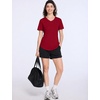 image:imageRoadbox Womens UPF 50 Sun Protection Shirts Moisture Wicking Short Sleeve Rash Guard Athletic Running Workout TopsA09 Dark Red