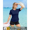 image:imageRoadbox Womens UPF 50 Sun Protection Shirts Moisture Wicking Short Sleeve Rash Guard Athletic Running Workout TopsB04 Dark Blue