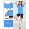 image:imageRoadbox Womens Workout Tops Short Sleeve UPF 50 Sun Protection Shirts Quick Dry Athletic Gym Running Hiking Tee ShirtA03 Medium Blue