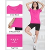 image:imageRoadbox Womens Workout Tops Short Sleeve UPF 50 Sun Protection Shirts Quick Dry Athletic Gym Running Hiking Tee ShirtA08 Rose Red