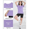 image:imageRoadbox Womens Workout Tops Short Sleeve UPF 50 Sun Protection Shirts Quick Dry Athletic Gym Running Hiking Tee ShirtA10 Taro Purple