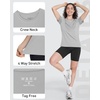 image:imageRoadbox Womens Workout Tops Short Sleeve UPF 50 Sun Protection Shirts Quick Dry Athletic Gym Running Hiking Tee ShirtA12 Light Gray