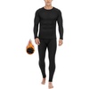 image:imageRoadbox Thermal Underwear for Men Fleece Lined Long Johns Base Layer Ski Thermals Top and Bottom SetA01black