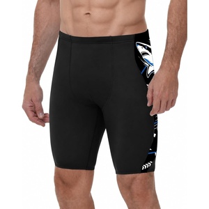 image:imageRoadbox Swim Jammers for Men Athletic Swimsuit for Training Racing Quick Dry Endurance Competitive Swimming Shorts UPF 50BlackShark