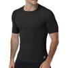 image:imageRoadbox Mens Compression Shirt Short Sleeve Athletic T Shirts Quick Dry Slim Base Layer Undershirt for Gym Sports WorkoutBlack