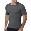 image:imageRoadbox Mens Compression Shirt Short Sleeve Athletic T Shirts Quick Dry Slim Base Layer Undershirt for Gym Sports WorkoutLight Gray