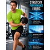 image:imageRoadbox Mens Compression Shirt Short Sleeve Athletic T Shirts Quick Dry Slim Base Layer Undershirt for Gym Sports WorkoutLime Green