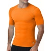 image:imageRoadbox Mens Compression Shirt Short Sleeve Athletic T Shirts Quick Dry Slim Base Layer Undershirt for Gym Sports WorkoutOrange