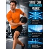 image:imageRoadbox Mens Compression Shirt Short Sleeve Athletic T Shirts Quick Dry Slim Base Layer Undershirt for Gym Sports WorkoutOrange