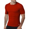 image:imageRoadbox Mens Compression Shirt Short Sleeve Athletic T Shirts Quick Dry Slim Base Layer Undershirt for Gym Sports WorkoutTomato Red