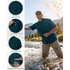 image:imageRoadbox Mens Fishing Shirts Short Sleeve Sun Protection Button Down Quick Dry Cooling Hiking Shirt for Travel Safari Camping Dark Blue