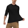 image:imageRoadbox Mens UPF 50 Long Sleeve Sun Hoodie Fishing Shirts for Men UV Protection Hooded for Hiking Running Workout Black