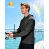 image:imageRoadbox Mens UPF 50 Long Sleeve Sun Hoodie Fishing Shirts for Men UV Protection Hooded for Hiking Running Workout Dark Gray