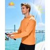 image:imageRoadbox Mens UPF 50 Long Sleeve Sun Hoodie Fishing Shirts for Men UV Protection Hooded for Hiking Running Workout Electric Orange