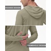 image:imageRoadbox Mens UPF 50 Long Sleeve Sun Hoodie Fishing Shirts for Men UV Protection Hooded for Hiking Running Workout Khaki