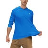 image:imageRoadbox Mens UPF 50 Long Sleeve Sun Hoodie Fishing Shirts for Men UV Protection Hooded for Hiking Running Workout Lake Blue