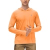 image:imageRoadbox Mens UPF 50 Long Sleeve Sun Hoodie Fishing Shirts for Men UV Protection Hooded for Hiking Running Workout Electric Orange