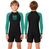 image:imageRoadbox Boys BJJ Rash Guard Long Sleeve Kids Youth Jiu Jitsu No Gi Compression Shirt for Training MMA Wrestling Boxing Swim